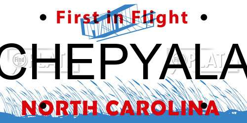 CHEPYALA North Carolina License Plate