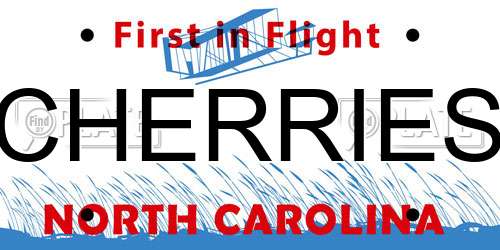 CHERRIES North Carolina License Plate