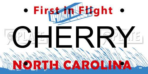 CHERRY North Carolina License Plate