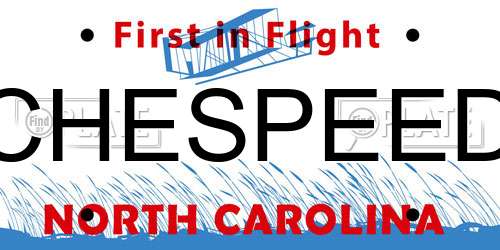 CHESPEED North Carolina License Plate