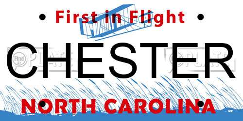 CHESTER North Carolina License Plate