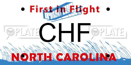 CHF North Carolina License Plate