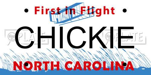 CHICKIE North Carolina License Plate