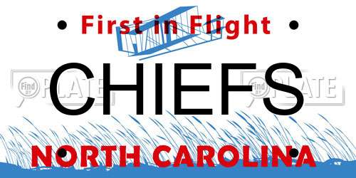 CHIEFS North Carolina License Plate
