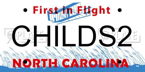 CHILDS2 North Carolina License Plate