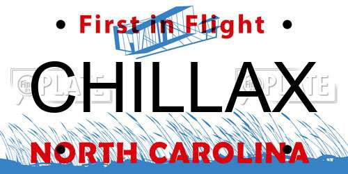 CHILLAX North Carolina License Plate