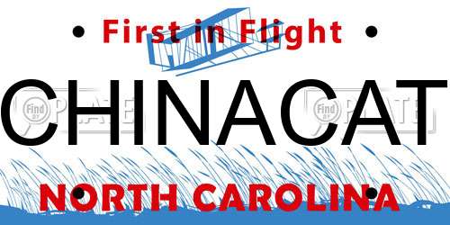 CHINACAT North Carolina License Plate