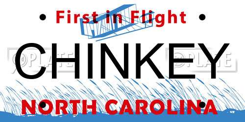 CHINKEY North Carolina License Plate