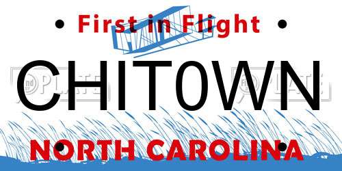 CHIT0WN North Carolina License Plate