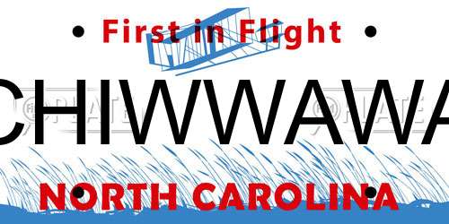 CHIWWAWA North Carolina License Plate