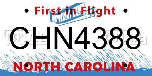 CHN4388 North Carolina License Plate