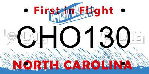 CHO130 North Carolina License Plate