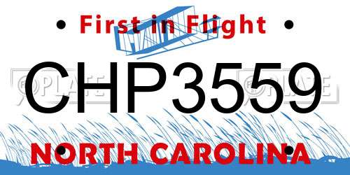 CHP3559 North Carolina License Plate