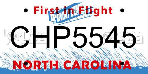 CHP5545 North Carolina License Plate