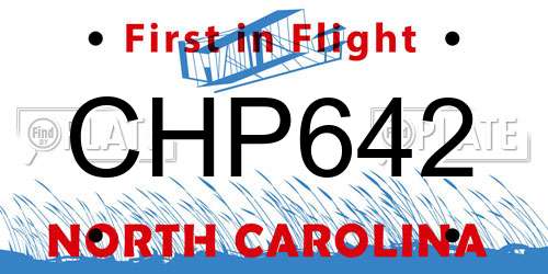 CHP642 North Carolina License Plate
