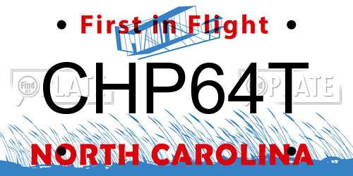 CHP64T North Carolina License Plate