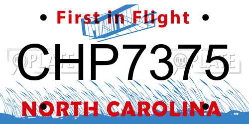 CHP7375 North Carolina License Plate