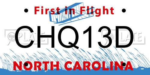 CHQ13D North Carolina License Plate