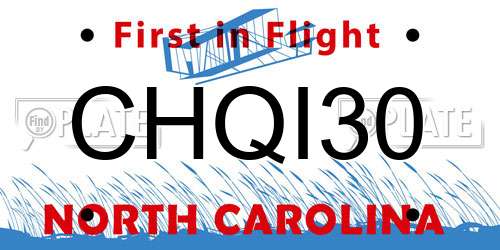CHQI30 North Carolina License Plate