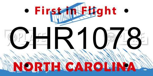 CHR1078 North Carolina License Plate