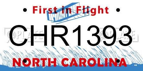 CHR1393 North Carolina License Plate