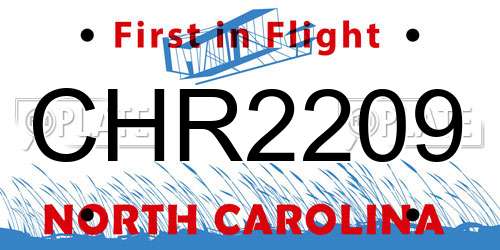 CHR2209 North Carolina License Plate
