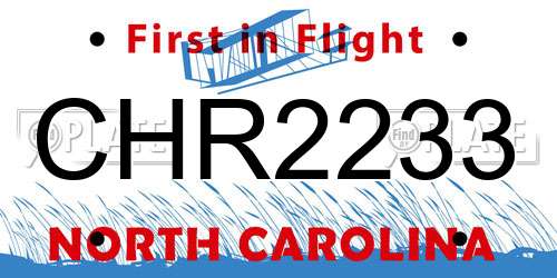 CHR2233 North Carolina License Plate