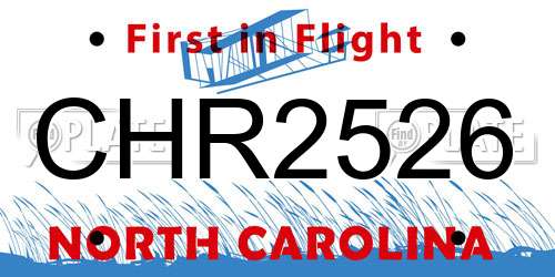 CHR2526 North Carolina License Plate