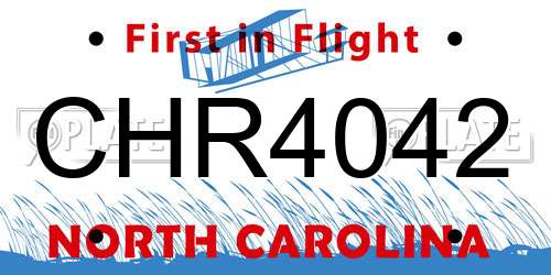 CHR4042 North Carolina License Plate