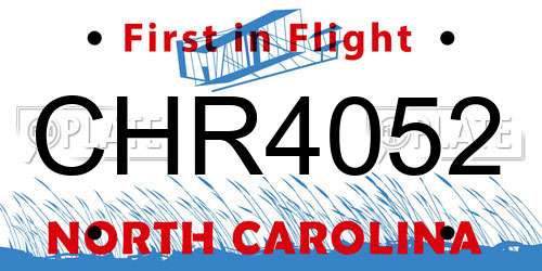 CHR4052 North Carolina License Plate