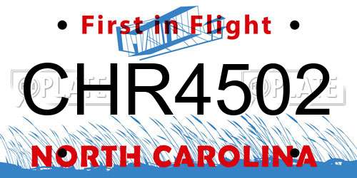 CHR4502 North Carolina License Plate