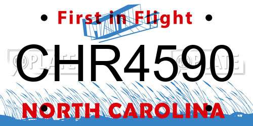 CHR4590 North Carolina License Plate