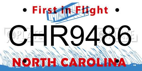 CHR9486 North Carolina License Plate