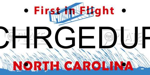 CHRGEDUP North Carolina License Plate