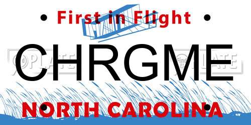 CHRGME North Carolina License Plate