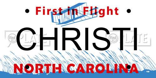 CHRISTI North Carolina License Plate