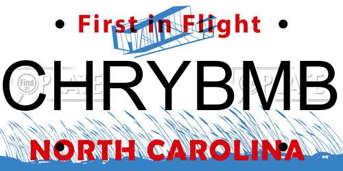 CHRYBMB North Carolina License Plate