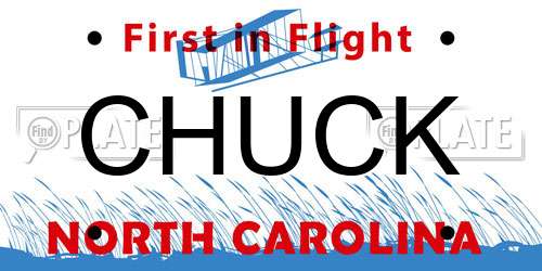CHUCK North Carolina License Plate