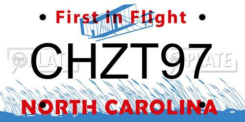 CHZT97 North Carolina License Plate