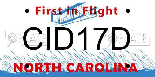 CID17D North Carolina License Plate