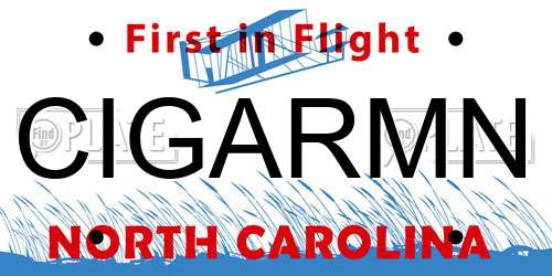 CIGARMN North Carolina License Plate