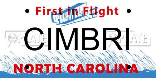 CIMBRI North Carolina License Plate