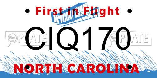CIQ170 North Carolina License Plate