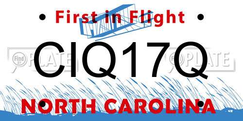 CIQ17Q North Carolina License Plate