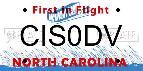 CIS0DV North Carolina License Plate