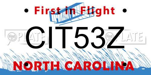CIT53Z North Carolina License Plate