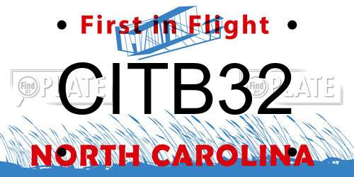 CITB32 North Carolina License Plate