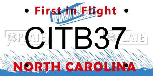 CITB37 North Carolina License Plate