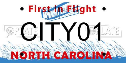 CITY01 North Carolina License Plate