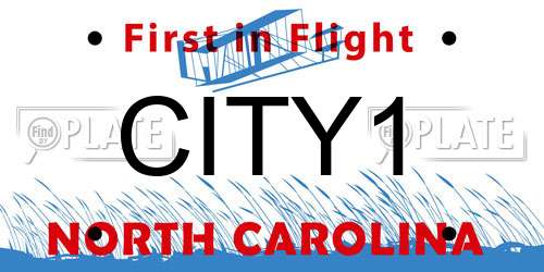 CITY1 North Carolina License Plate